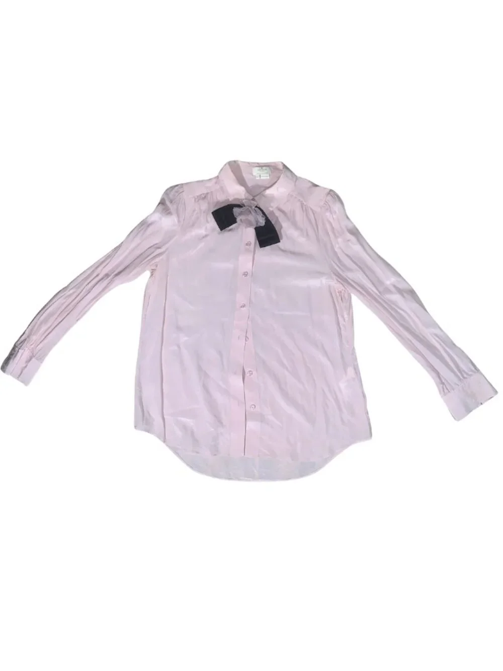 Kate Spade Light Pink, Long-sleeve silk button-down blouse  - Size L - Pre-Loved